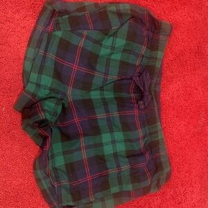 Old Navy- Blue & green plaid pajama shorts size large drawstring